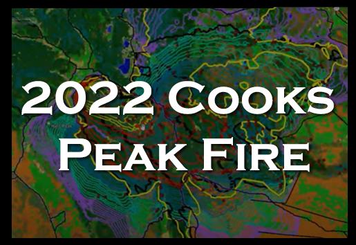 color map with fire perimeter with title of fire on top