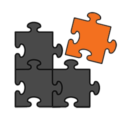 orange colored puzzle piece